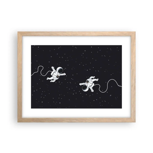 Een poster in een licht eiken lijst - Kosmische dans - 40x30 cm