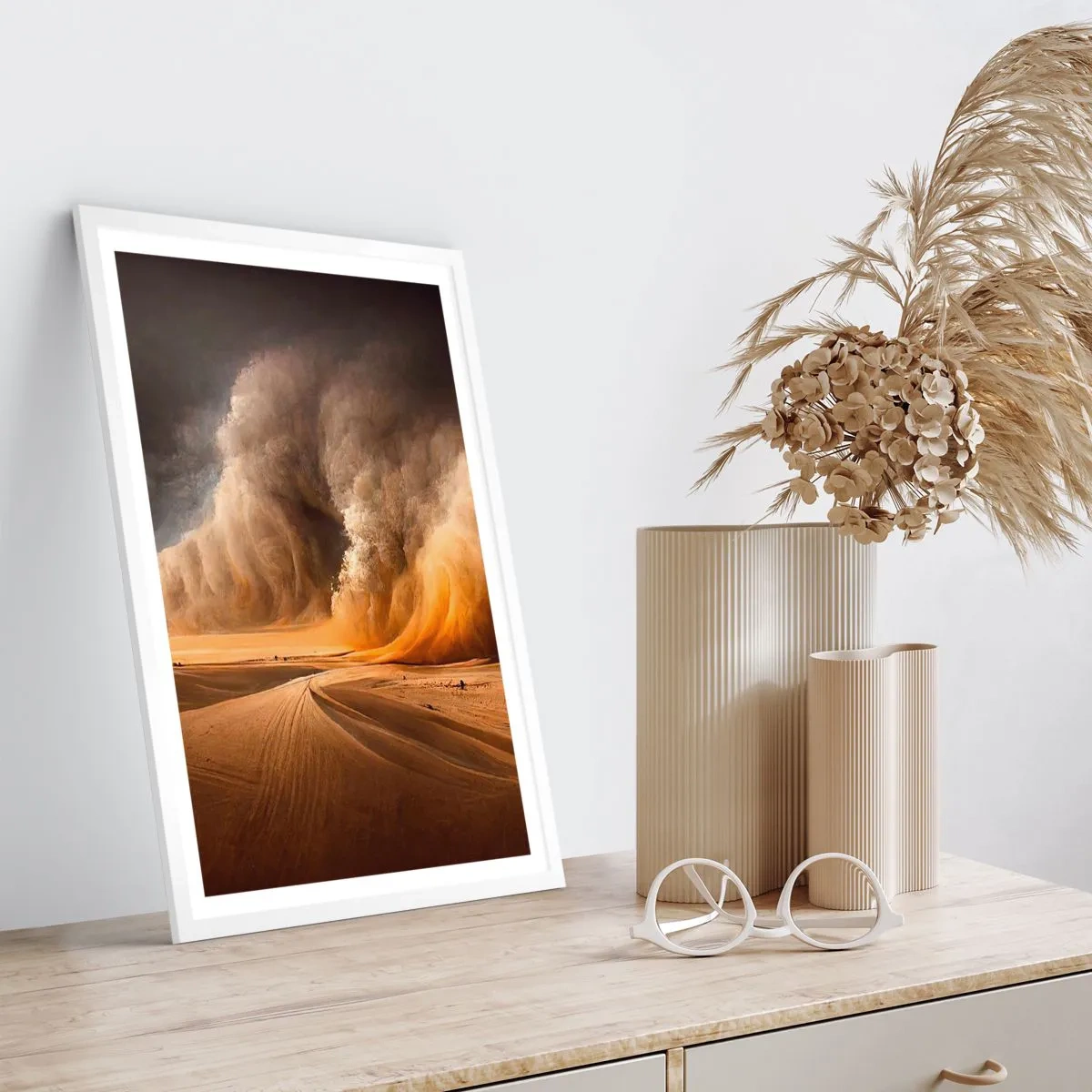 Poster in een witte lijst - De toorn van de woestijn - 70x100 cm