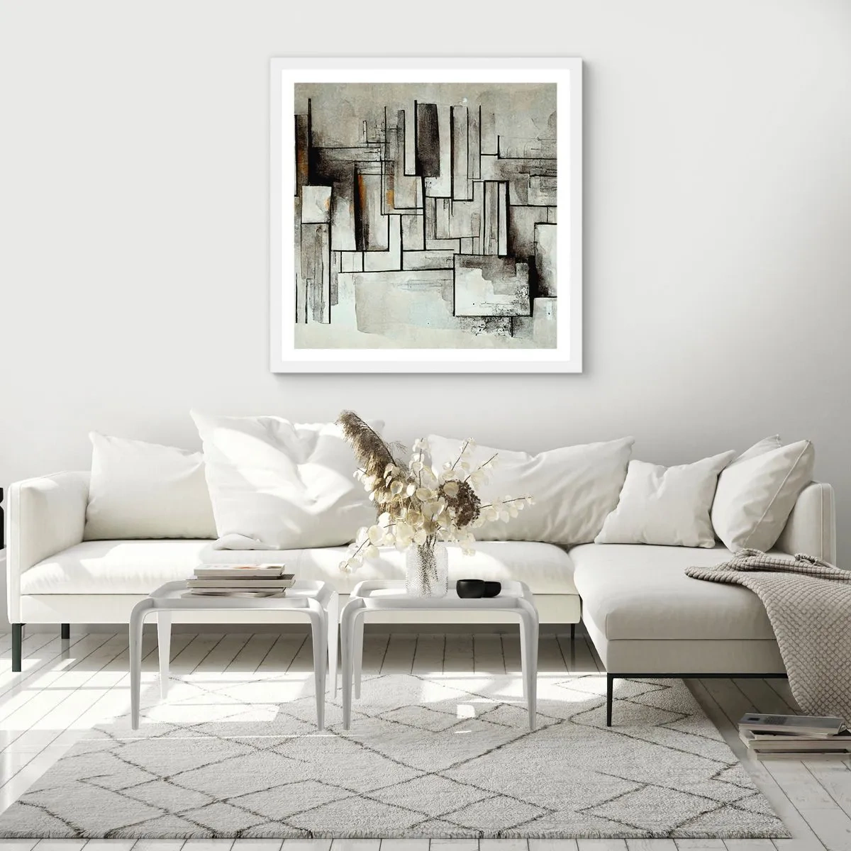 Poster in een witte lijst - De kracht van eenvoud - 60x60 cm