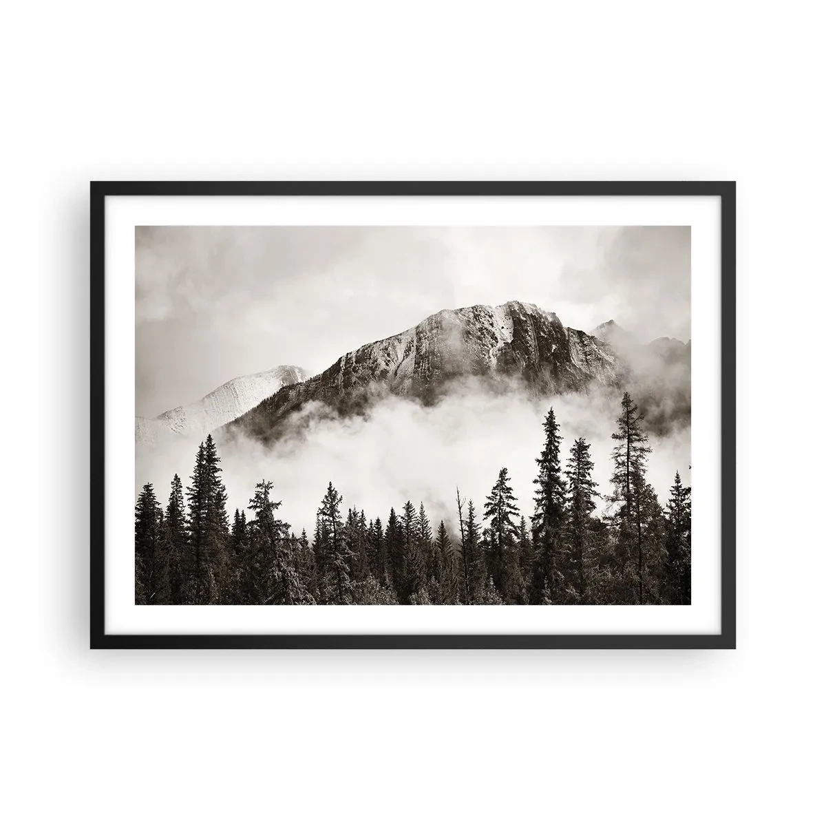 Poster in een zwarte lijst - Granieten liniaal - 70x50 cm