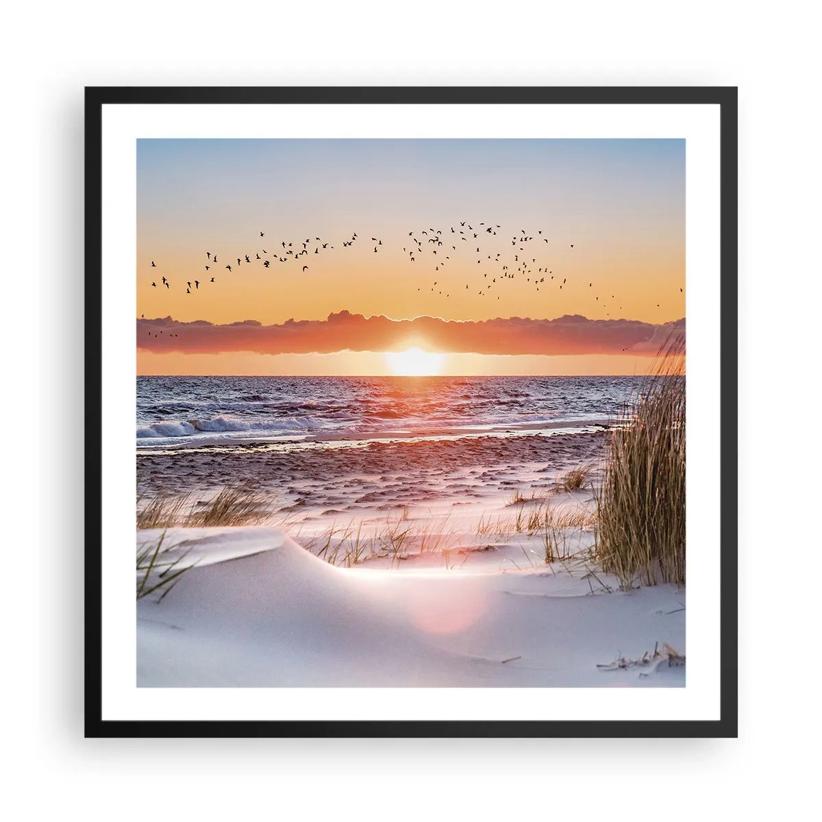 Poster in een zwarte lijst - Horizontaal landschap - 60x60 cm