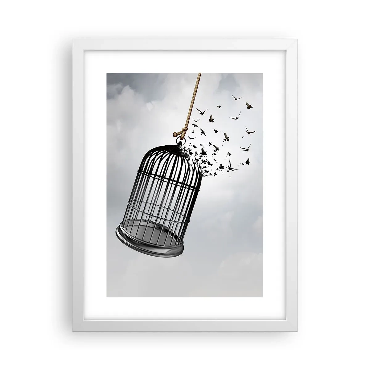 Poster in een witte lijst - Geloof ... Hoop ... Vrijheid! - 30x40 cm
