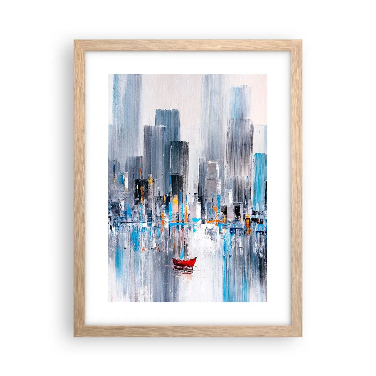 Een poster in een licht eiken lijst - Een metropool aan de baai - 30x40 cm