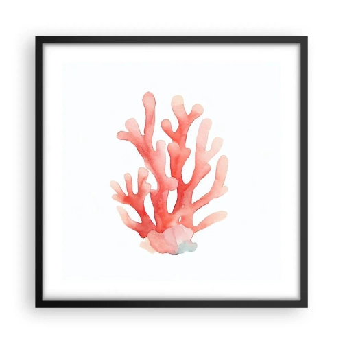 Poster in een zwarte lijst - Koraalkleurig koraal - 50x50 cm