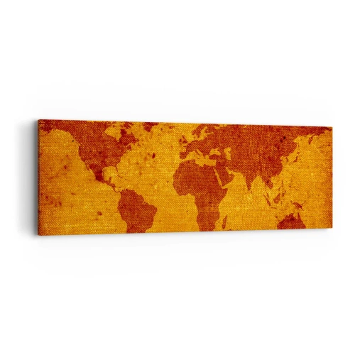 Schilderen op canvas - Een uitnodiging om op reis te gaan - 90x30 cm