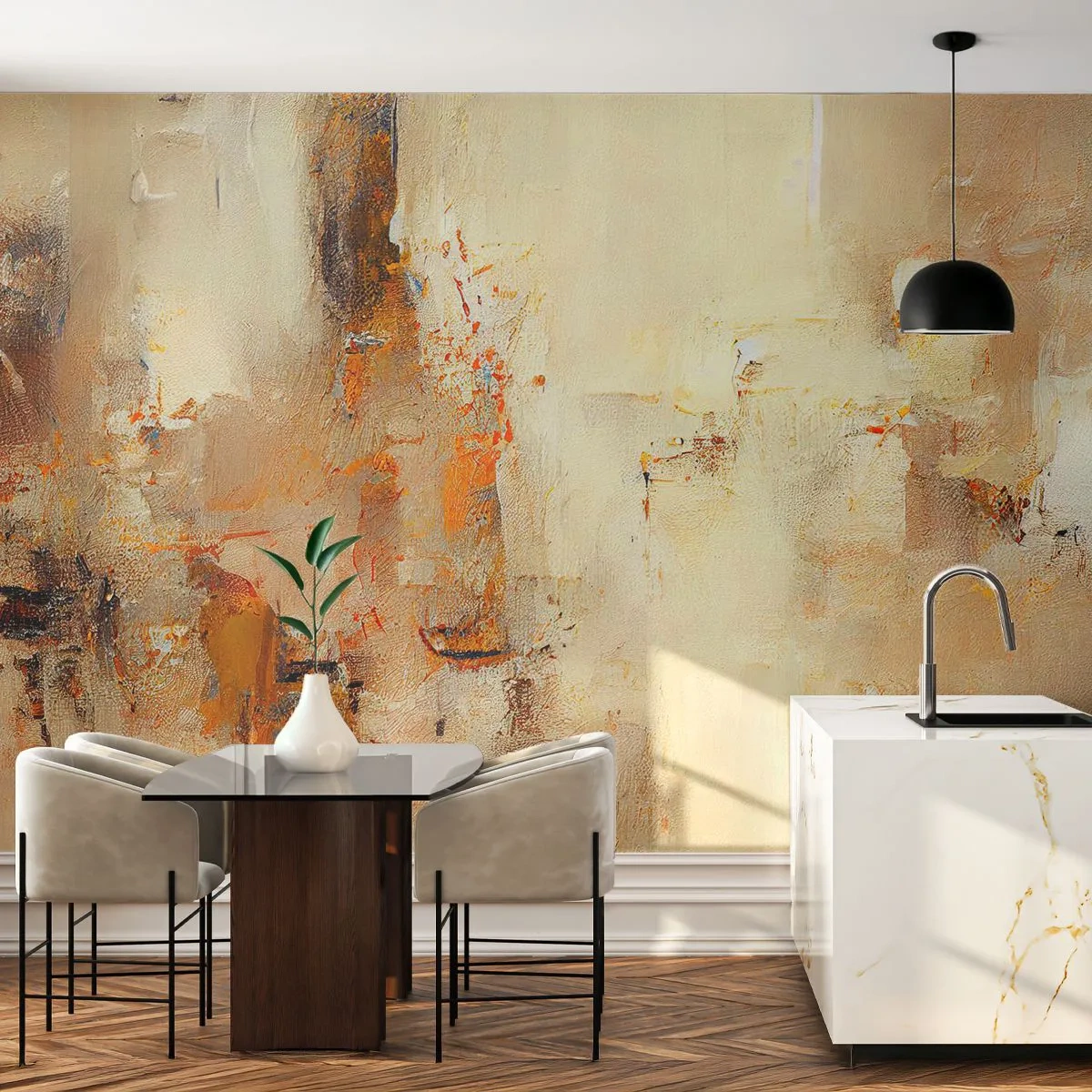 Fotobehang Premium Canvas - Ziel van Amber - Abstractie, Deel, Minimalisme - 250x175 cm