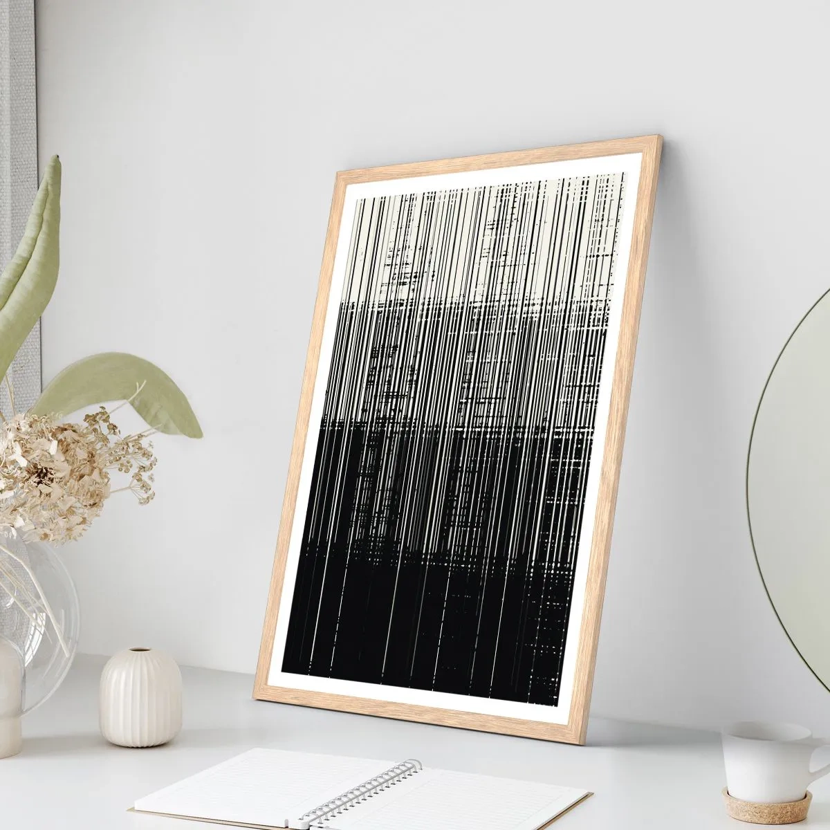 Een poster in een licht eiken lijst - Golven en vibraties - 30x40 cm