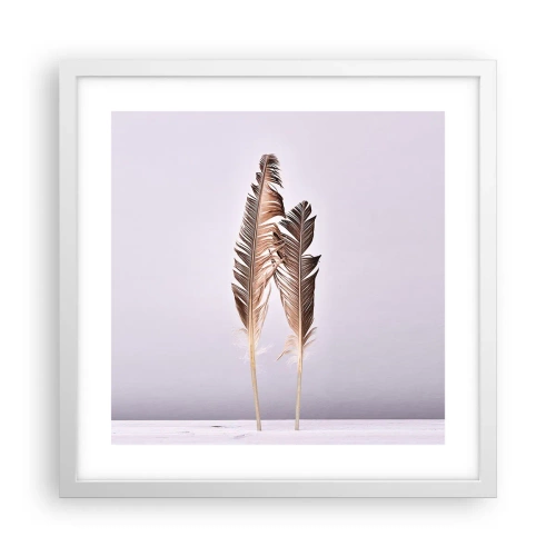 Poster in een witte lijst - Tegen het niets - 40x40 cm