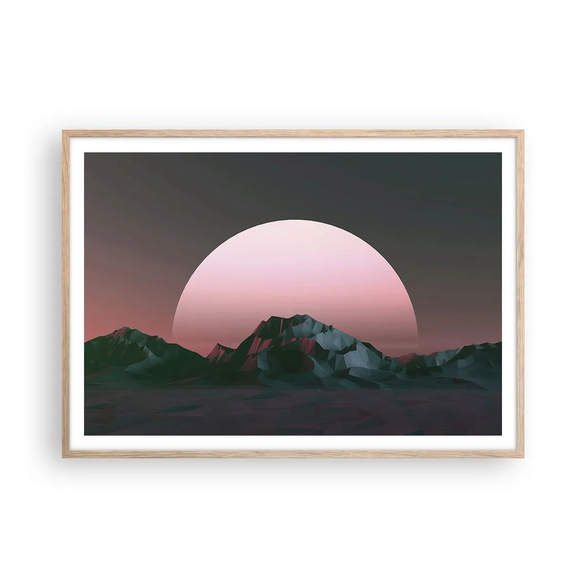 Een poster in een licht eiken lijst - In een naburig sterrenstelsel - 100x70 cm