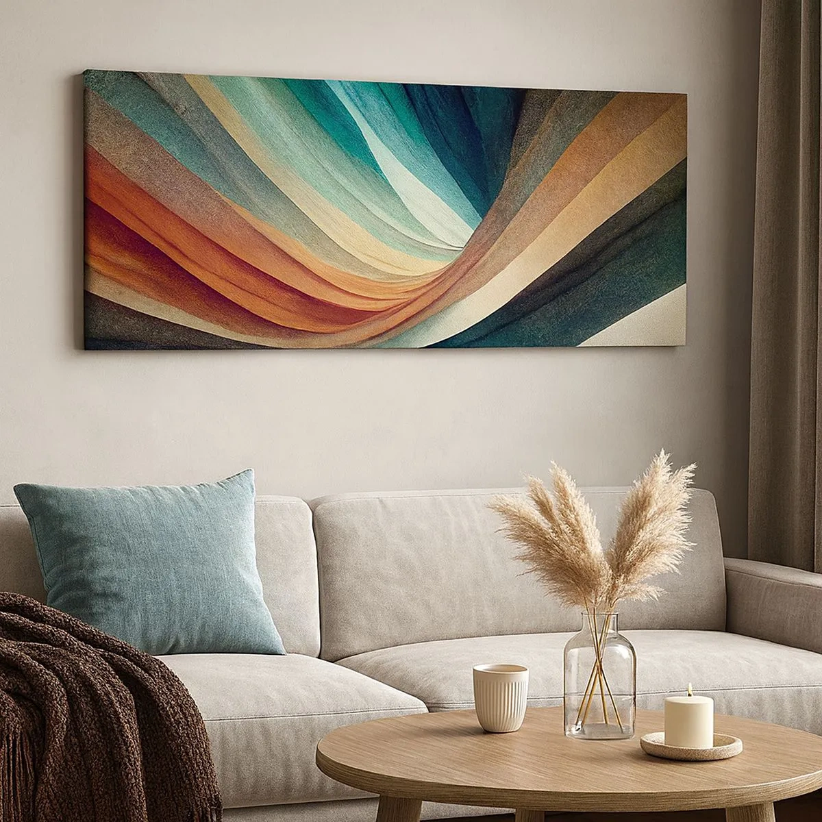 Schilderen op canvas - Geweven uit kleuren - 100x40 cm