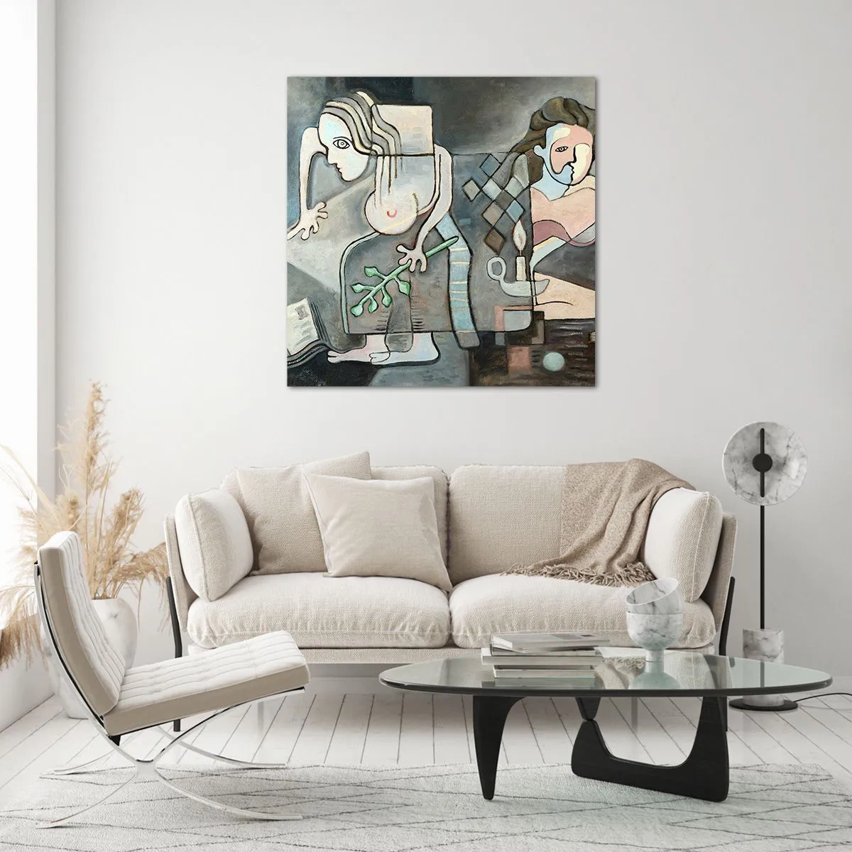 Schilderen op glas - Mozaïek van geest en materie - 40x40 cm