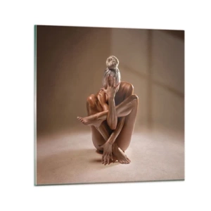 Schilderen op glas - De eenheid van lichaam en geest - 70x70 cm