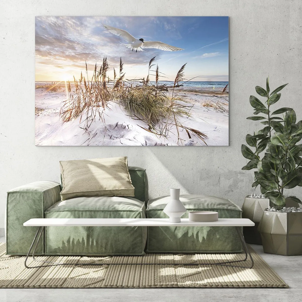Schilderen op glas - Wind uit zee - 120x80 cm