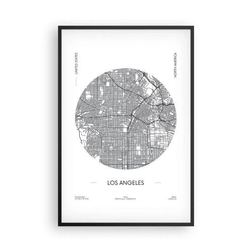Poster in een zwarte lijst - Anatomie van Los Angeles - 61x91 cm