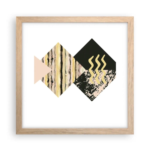 Een poster in een licht eiken lijst - Er is niet zo eenvoudig - 30x30 cm