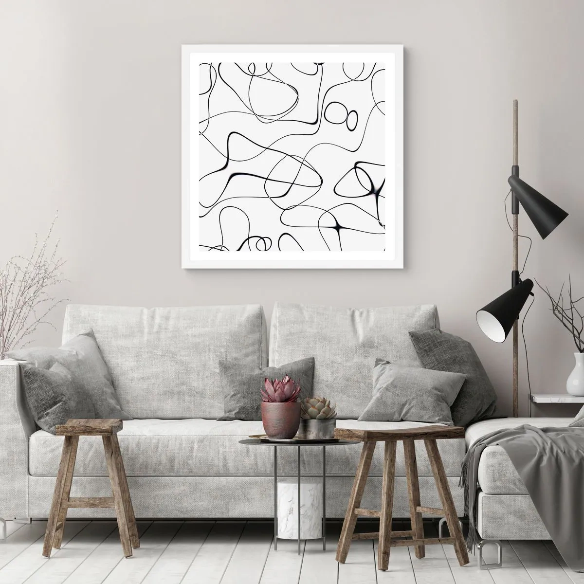 Poster in een witte lijst - Levenspaden, wisselvalligheden - 50x50 cm