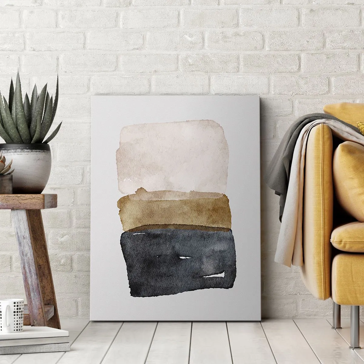 Schilderen op canvas - De samenstelling van de kleuren van de aarde - 65x120 cm