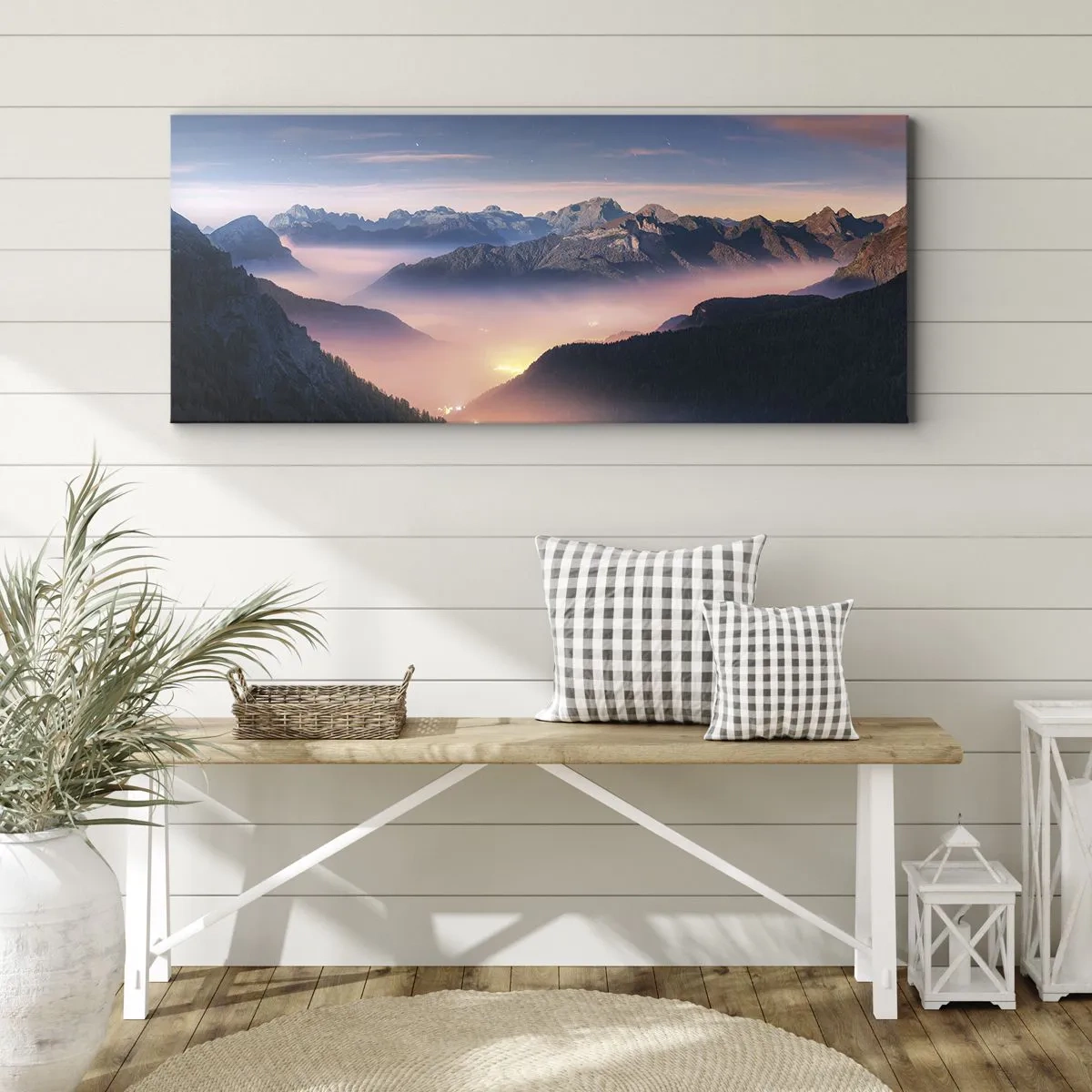Schilderen op canvas - Licht in de dalen - 100x40 cm
