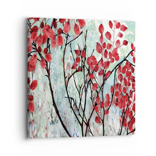 Schilderen op canvas - Boom in scharlaken - 30x30 cm