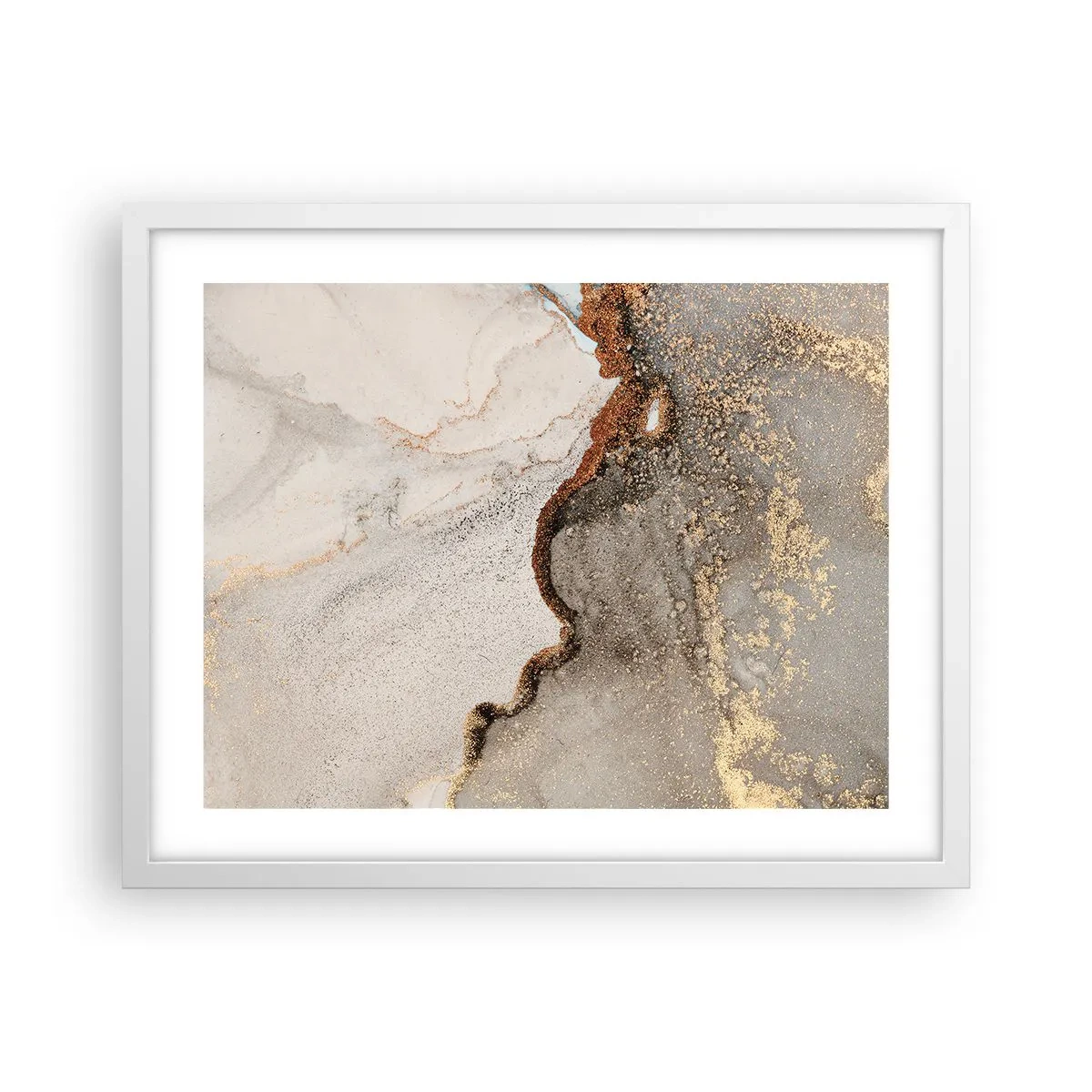 Poster in een witte lijst - Op de grens van kleuren - 50x40 cm