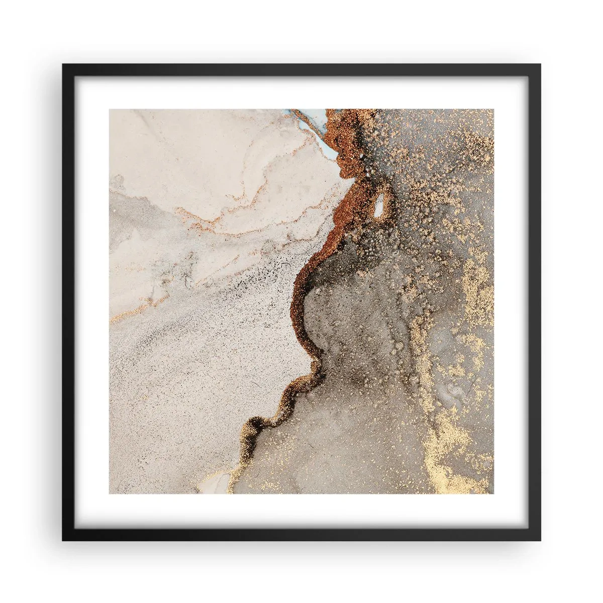 Poster in een zwarte lijst - Op de grens van kleuren - 50x50 cm