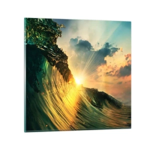 Schilderen op glas - Surfer, waar ben je? - 70x70 cm