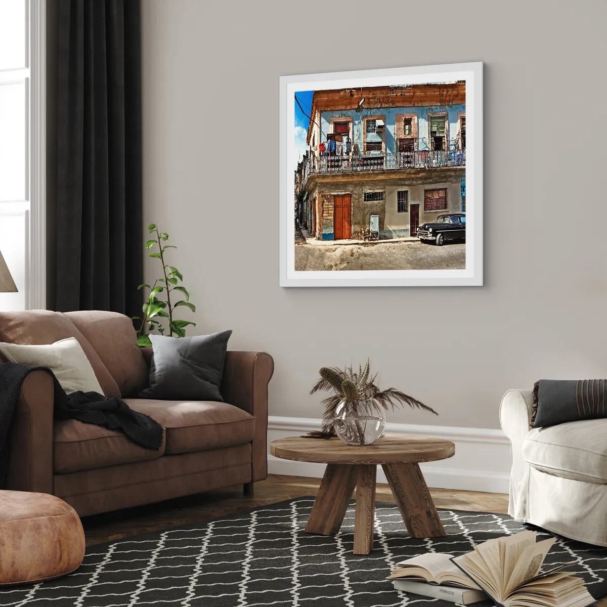 Poster in een witte lijst - Havana-vibes - 40x40 cm