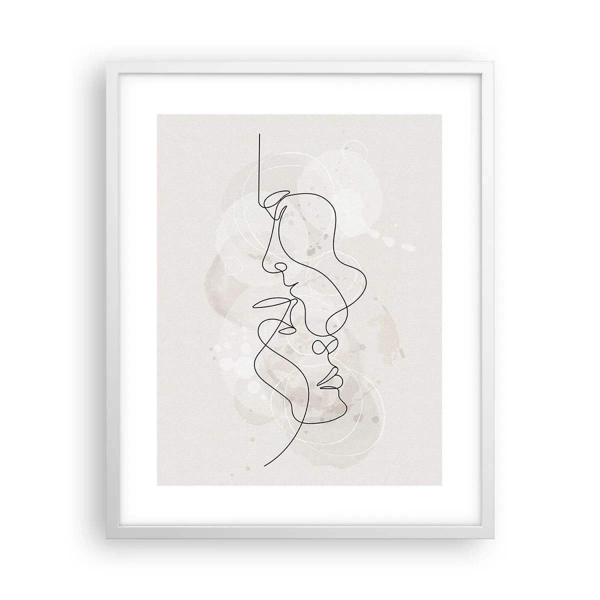 Poster in een witte lijst - Verstrikt in een omhelzing - 40x50 cm