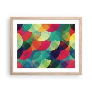 Een poster in een licht eiken lijst - Beklimming naar de regenboog - 50x40 cm