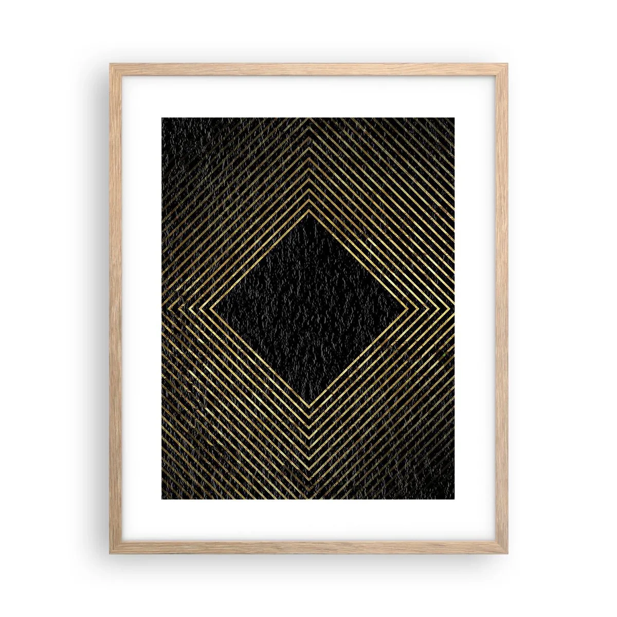 Een poster in een licht eiken lijst - Geometrie in glamoureuze stijl - 40x50 cm