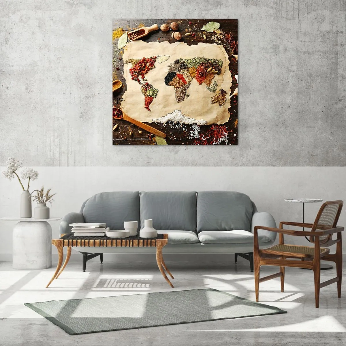 Schilderen op glas - Alle smaken van de wereld - 70x70 cm