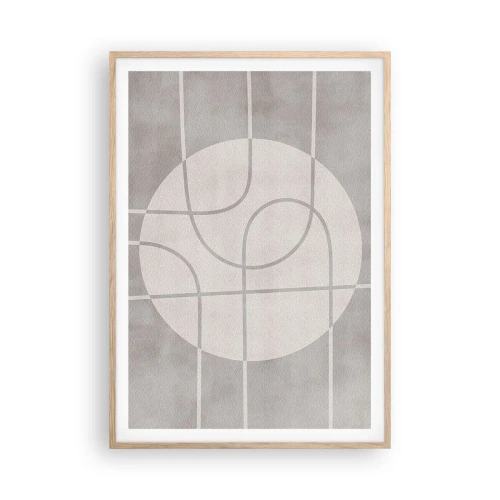 Een poster in een licht eiken lijst - Rond en rechtdoor - 70x100 cm