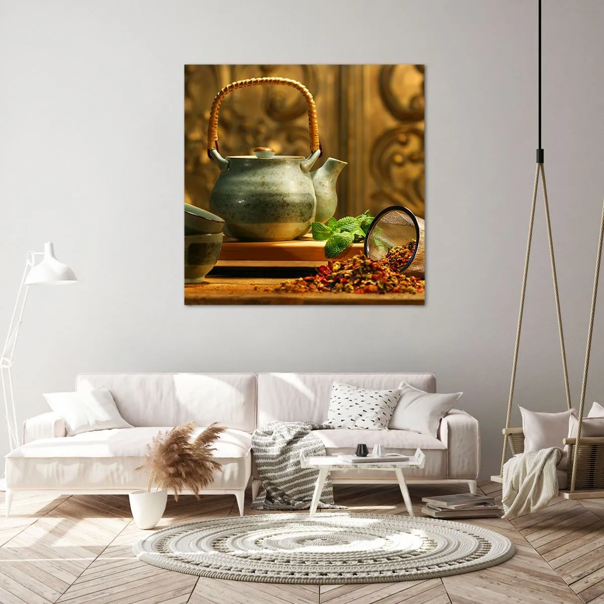 Schilderen op canvas - Verhandeling over het drinken van thee - 40x40 cm