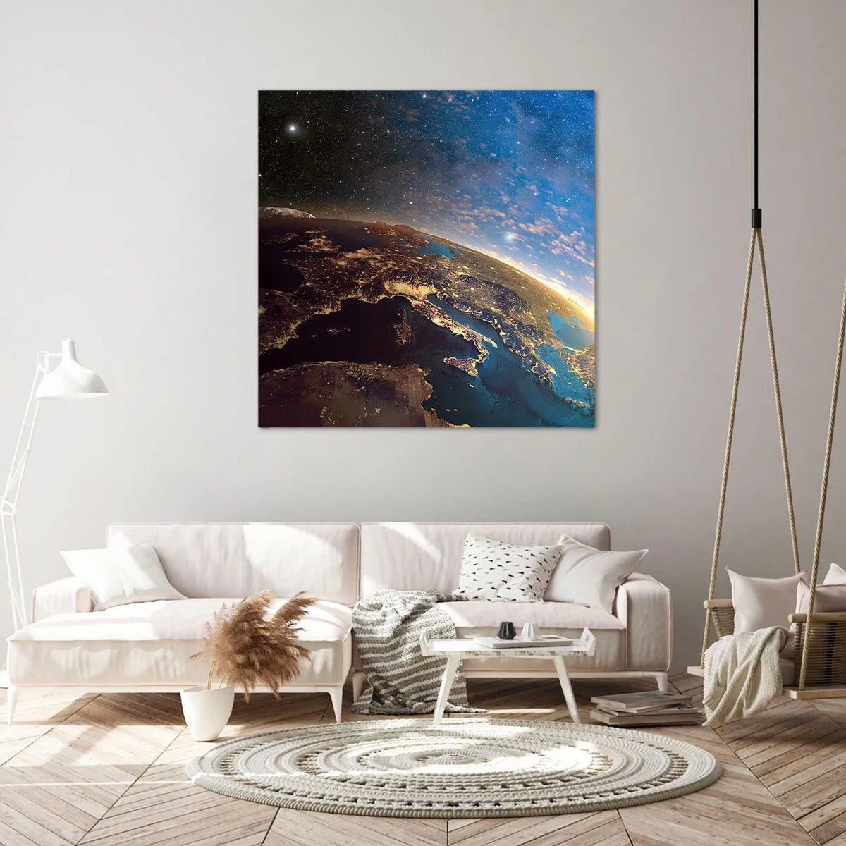 Schilderen op canvas - Laten we eens van een afstand naar onszelf kijken - 40x40 cm