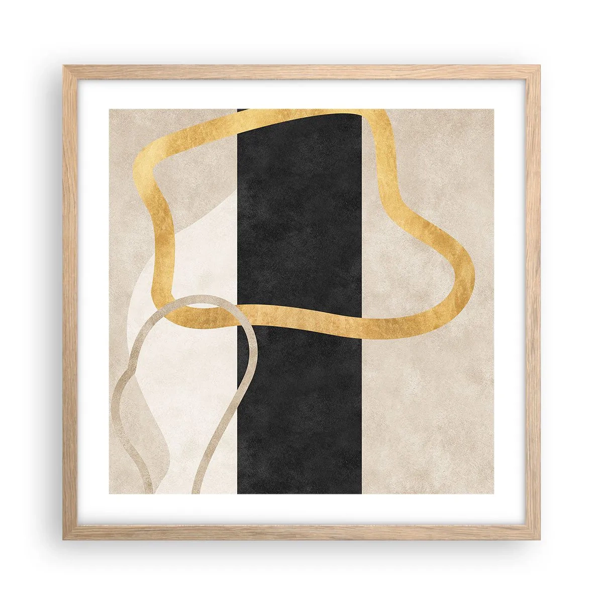 Een poster in een licht eiken lijst - Verwarde vormen - 50x50 cm