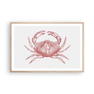 Een poster in een licht eiken lijst - Krab der krabben - 91x61 cm