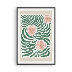 Poster in een zwarte lijst - Bloeiend in het groen - 61x91 cm