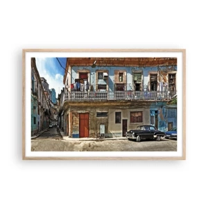 Een poster in een licht eiken lijst - Havana-vibes - 91x61 cm