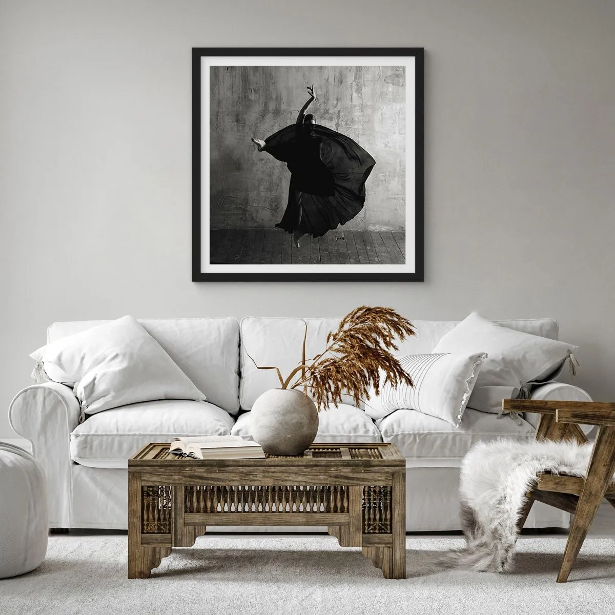 Poster in een zwarte lijst - Gepassioneerde riem - 40x40 cm