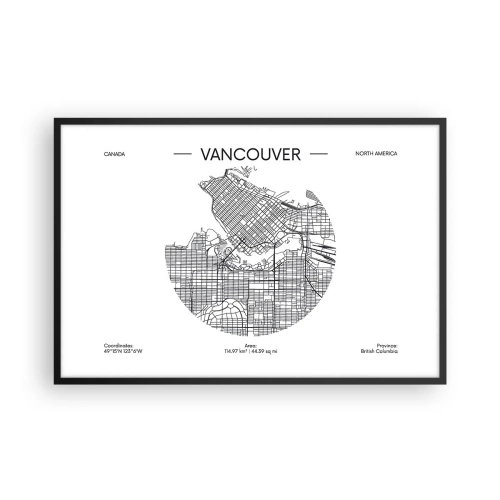 Poster in een zwarte lijst - Anatomie van Vancouver - 91x61 cm