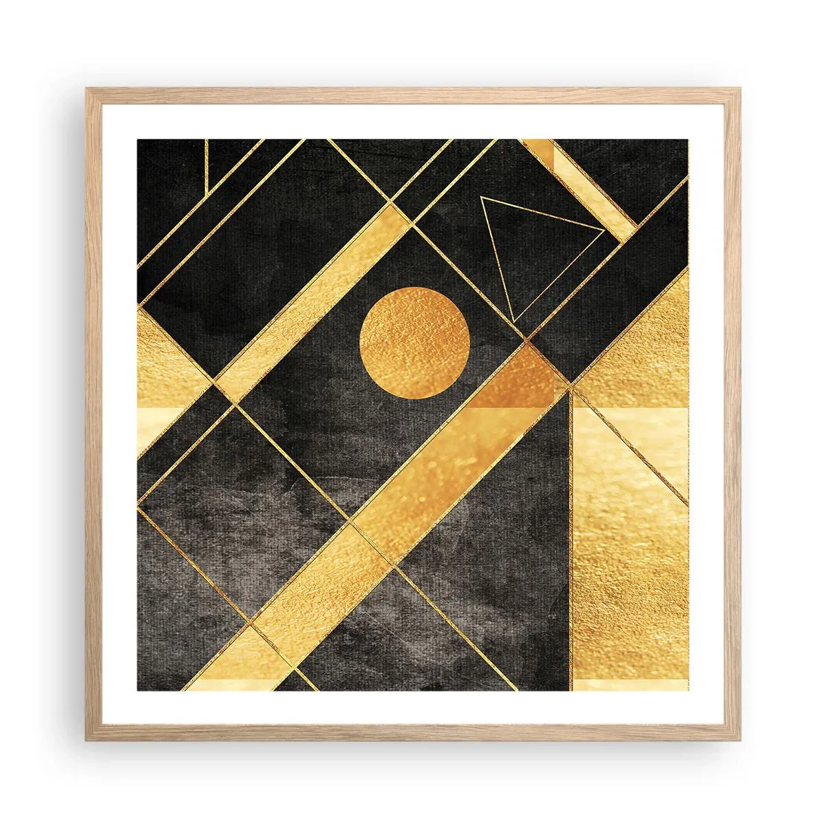 Een poster in een licht eiken lijst - De zon van de woestijn - 60x60 cm