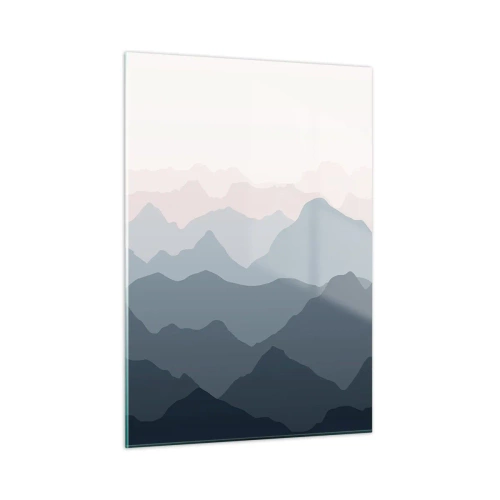 Schilderen op glas - Golven van de bergen - 50x70 cm