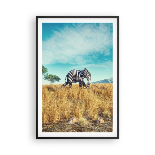 Poster in een zwarte lijst - Grijs is niet meer in de mode - 61x91 cm