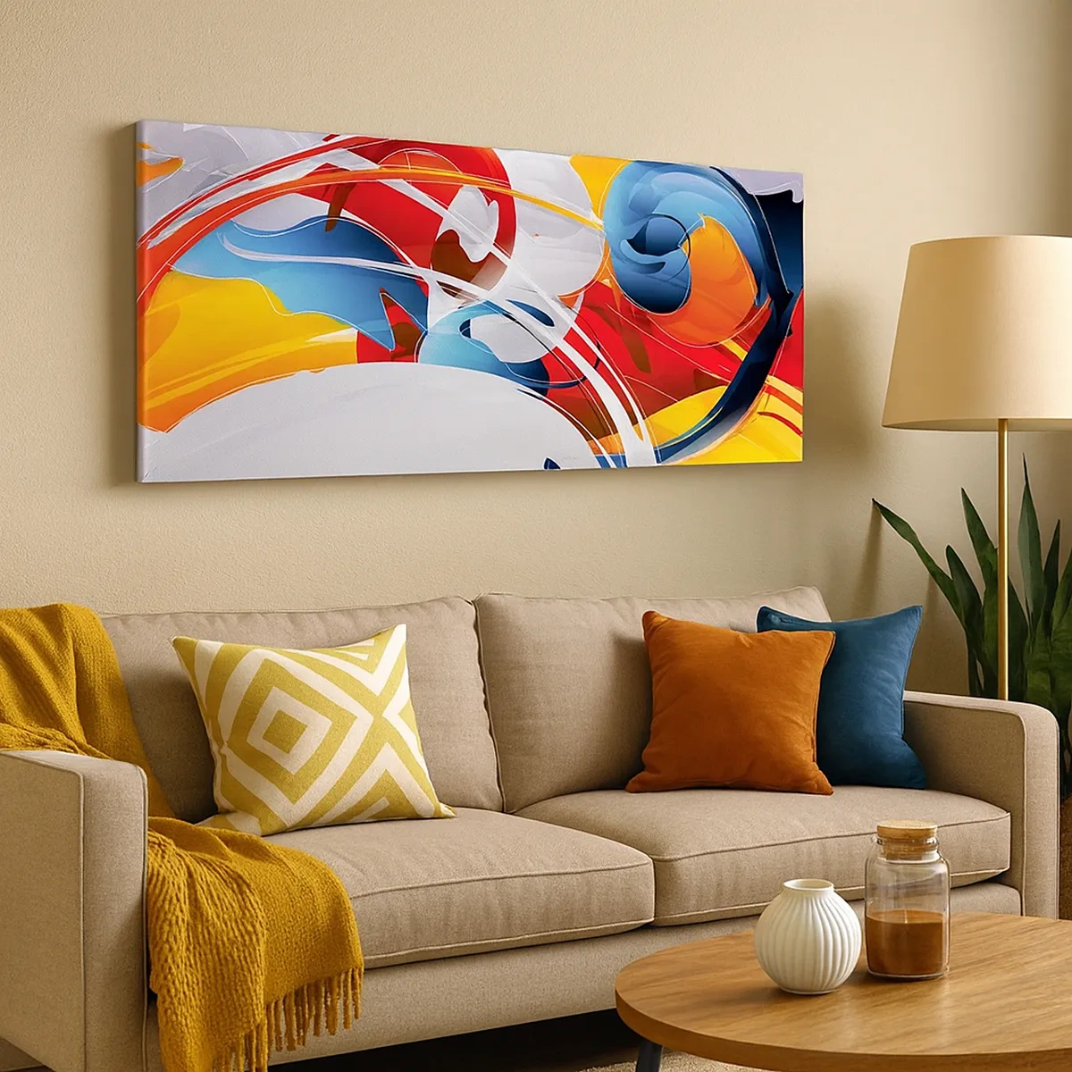 Schilderen op canvas - De dans van de elementen - 30x30 cm