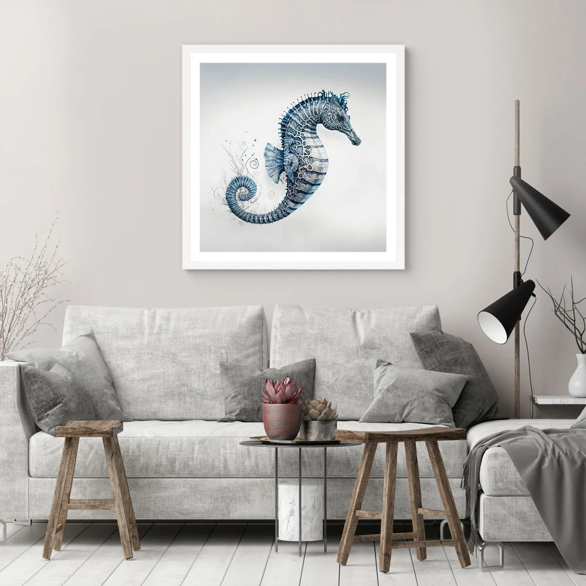 Poster in een witte lijst - Een subtiele grap van de natuur - 40x40 cm