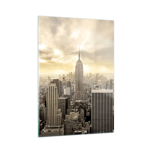 Schilderen op glas - New York geweven van grijs - 50x70 cm
