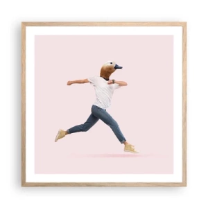 Een poster in een licht eiken lijst - Een snufje absurditeit - 60x60 cm