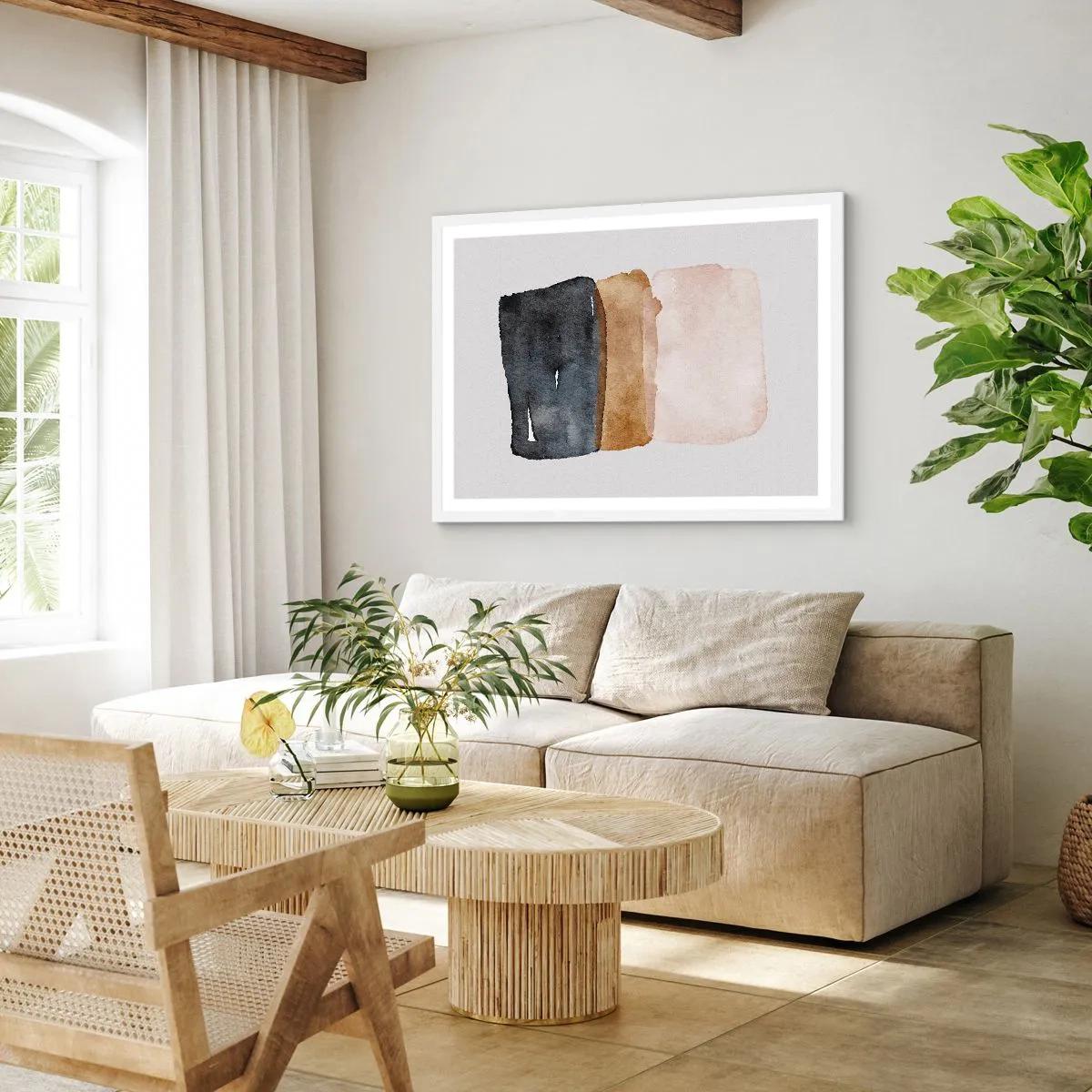 Poster in een witte lijst - De samenstelling van de kleuren van de aarde - 40x30 cm