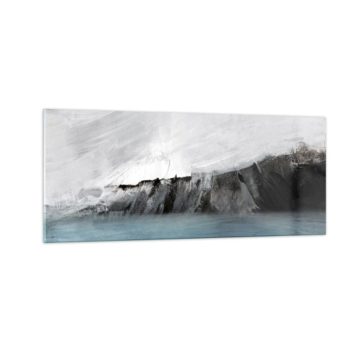 Schilderen op glas - Water – aarde: botsing der elementen - 100x40 cm