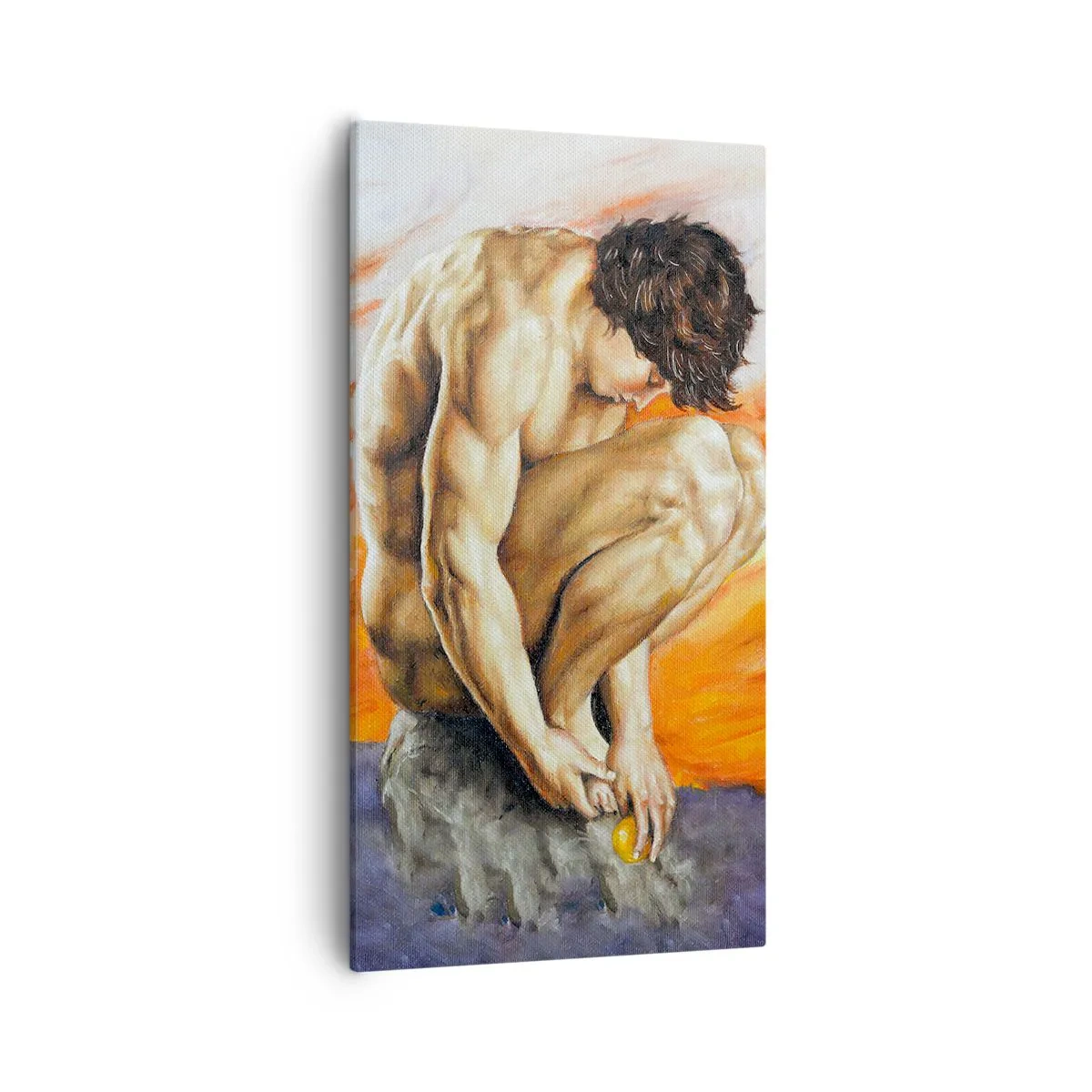 Schilderen op canvas - Ondergedompeld in zichzelf - 55x100 cm